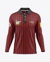Men's Heather Long Sleeve Polo Shirt Mockup - Front View
