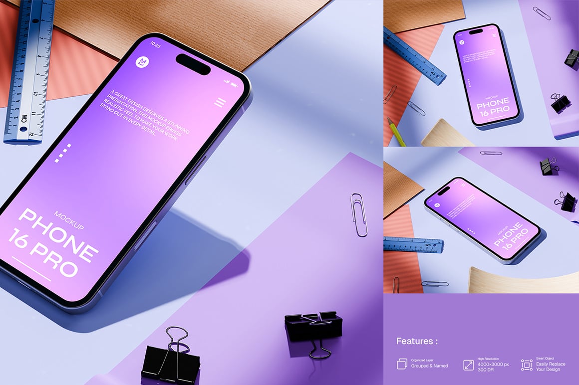 Stylish Phone 16 Pro Mockup