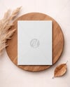 Greeting Card on Wooden Board Mockup