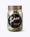 Glass Jar with Sage Herb Mockup