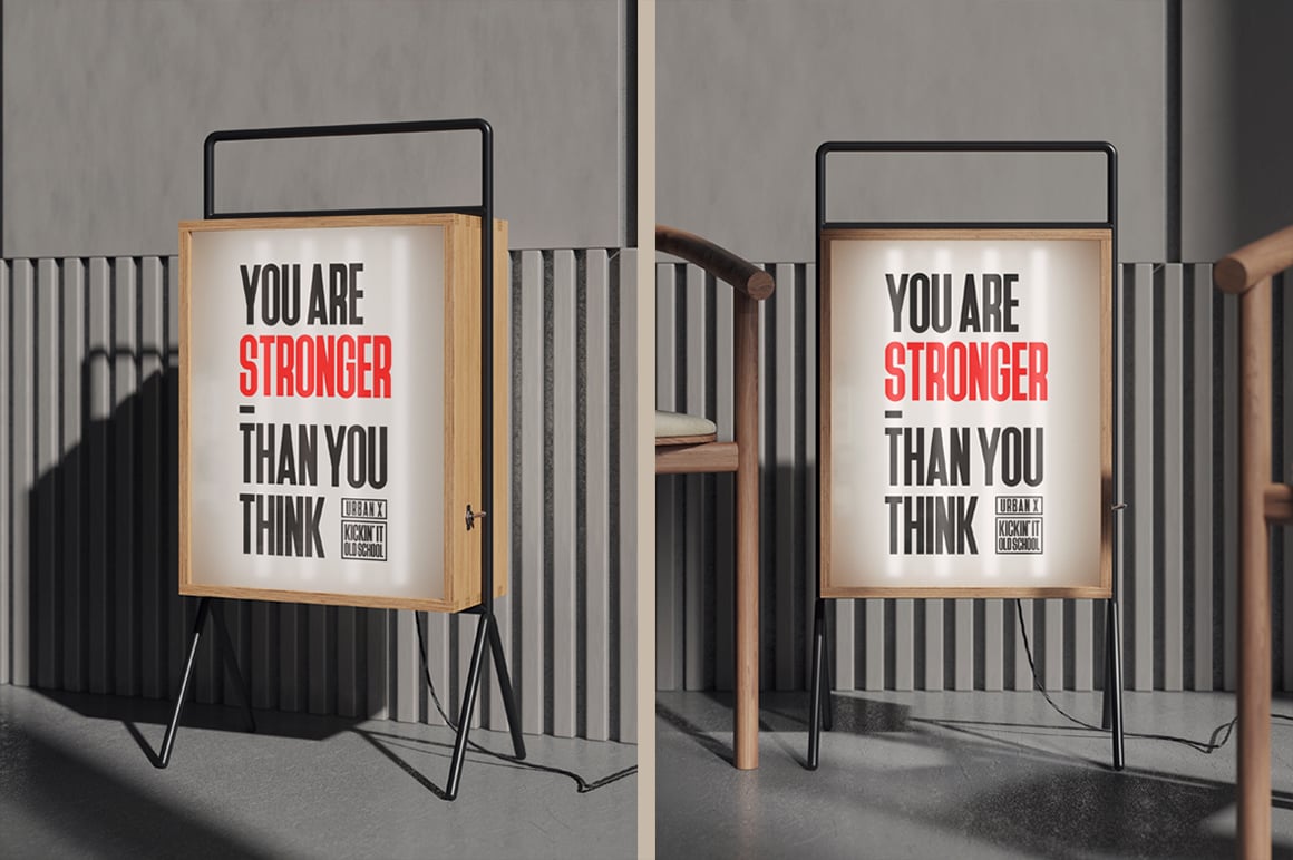 Advertising Floor Standing Light Box Mockup