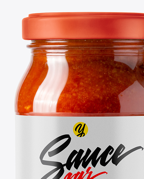 Glass Jar with Tomato Paste Mockup