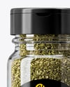 Glass Spice Jar with Oregano Mockup