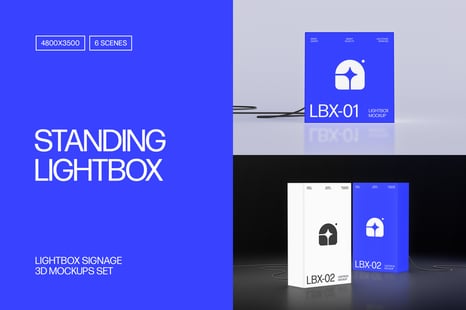 Frameless Lightbox Signage Mockups - Indoor Advertising Mockups