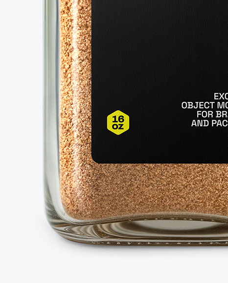 Glass Jar with Ground Nutmeg Mockup