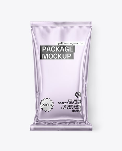 Glossy Metallic Package Mockup - Coffee packaging mockup