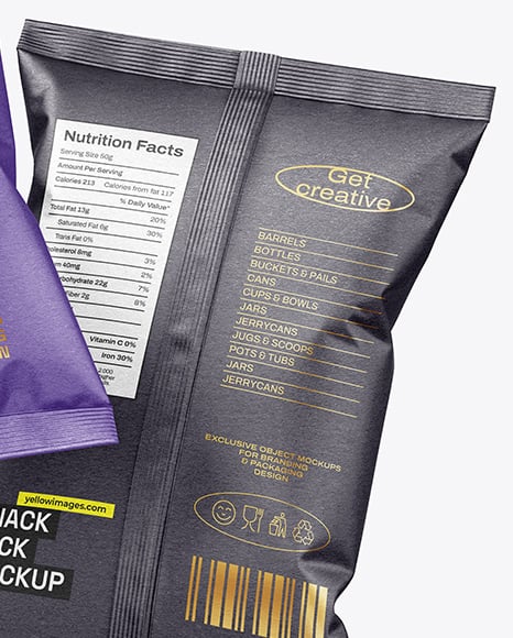 Kraft Paper Snack Bags Mockup