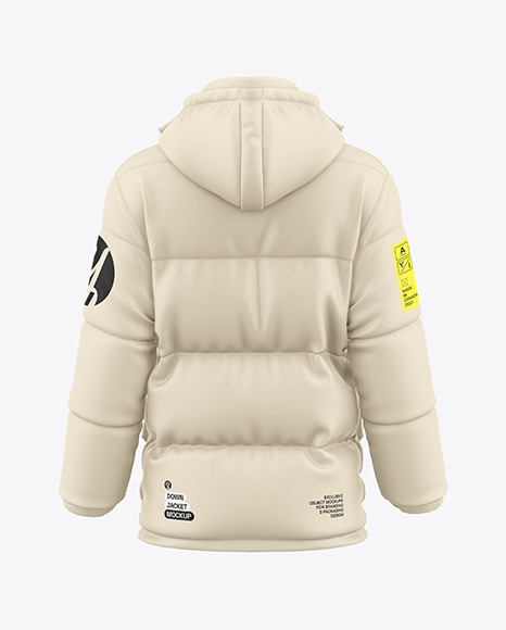 Men's Down Jacket Mockup - Back View