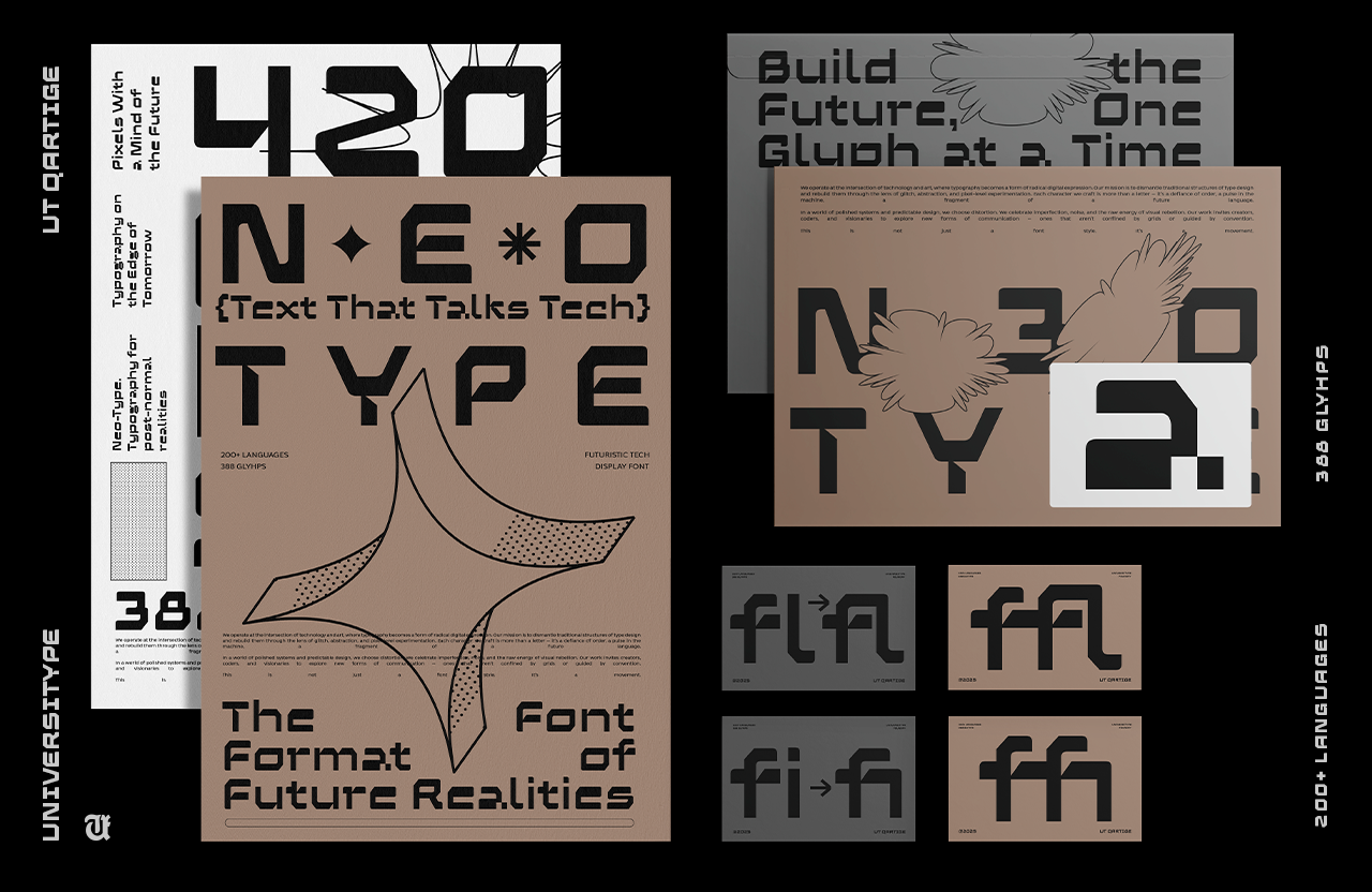 UT Qartige - A Techno-futurisic Font