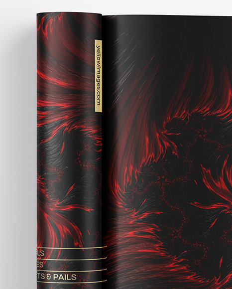Opened Magazine Mockup - Top View