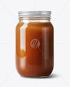 Glass Jar with Beef Bone Broth Mockup