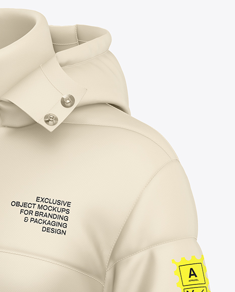 Men's Down Jacket Mockup - Half Side View