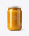 Glass Jar with Yellow Fig Jam Mockup