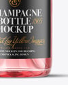 Clear Glass Pink Champagne Bottle Mockup