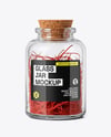 Glass Jar with Saffron Threads Mockup