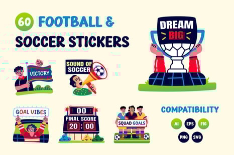 Football and Soccer Stickers - Icons