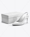 Glossy Slingback with Shoe Box Mockup