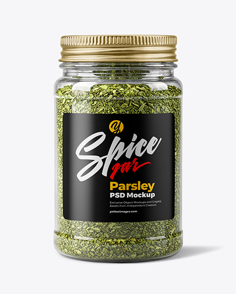 Plastic Jar with Parsley Flakes Mockup - Plastic cup mockup