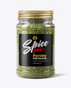 Plastic Jar with Parsley Flakes Mockup