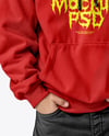 Young Asian Man Wearing Oversize Hoodie & Face Mask Moсkup