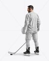Man Wearing Full Ice Hockey Kit Mockup
