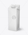 1L Carton Drink Box Mockup - Half Side view