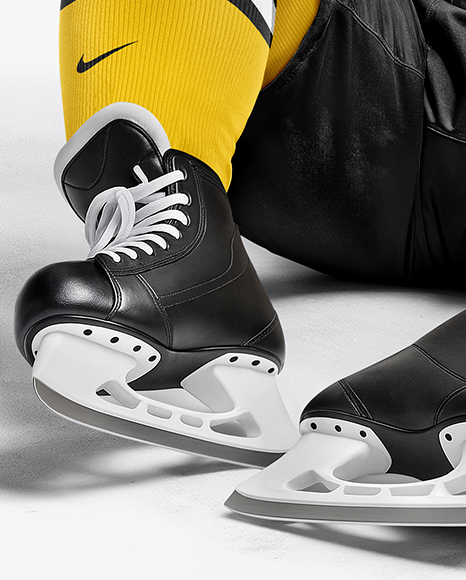 Ice Hockey Player with Stanley Cup Mockup