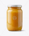 Clear Glass Jar with Apple Butter Mockup