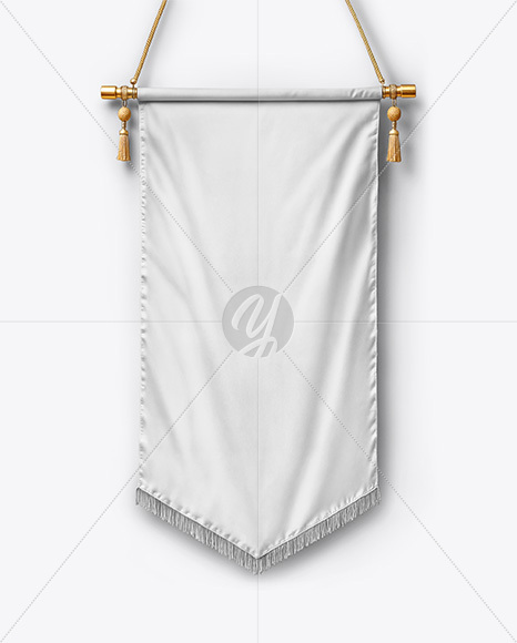 Vertical Flag With Metallic Pole Mockup
