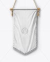 Vertical Flag With Metallic Pole Mockup