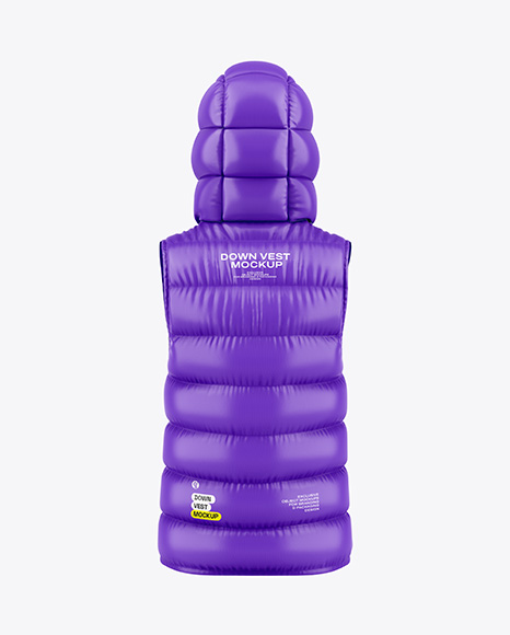 Hooded Down Vest Mockup