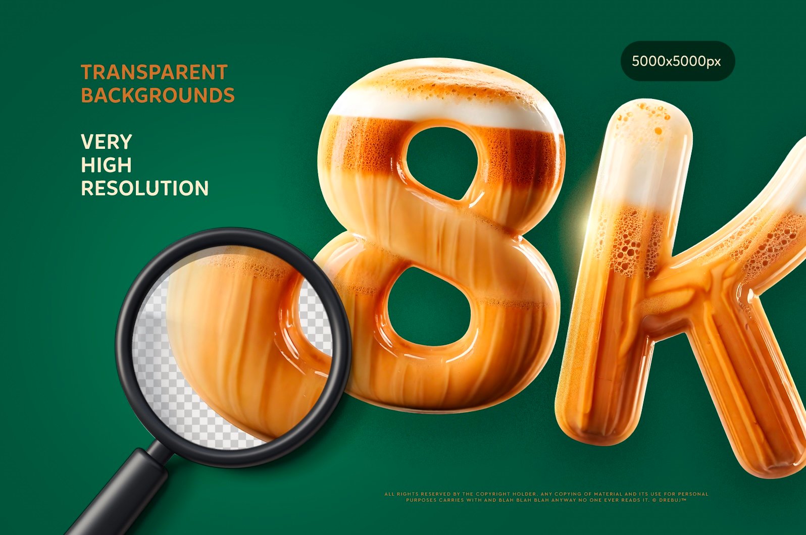 Coffee Latte Font: Geometric 3D Alphabet PNG