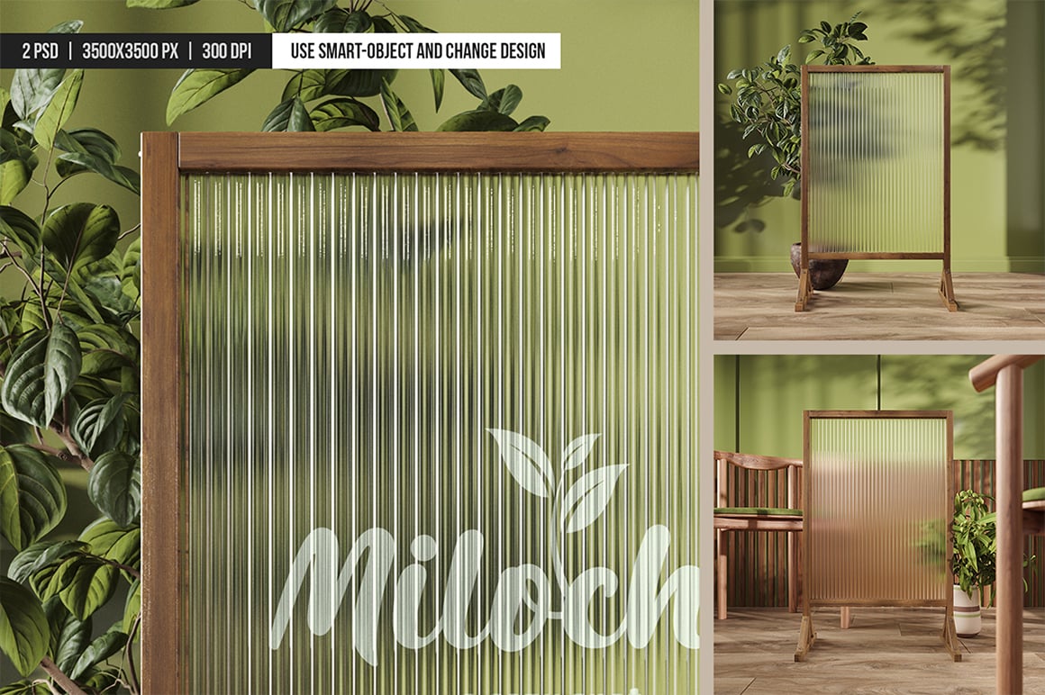 Frosted Glass Sign Board Mockup
