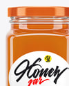 Square Glass Jar with Orange Blossom Honey Mockup