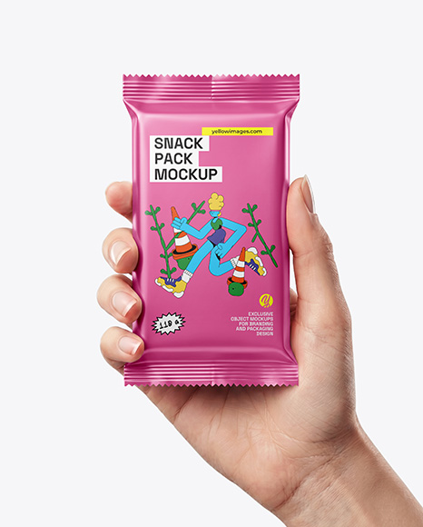 Matte Snack Bar in a Hand Mockup