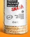 Clear Snack Package with Rice Cakes Mockup
