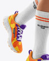 Running Shoes on Women's Legs Mockup