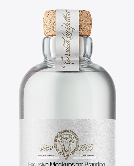 Dry Gin Bottle with Cork Mockup