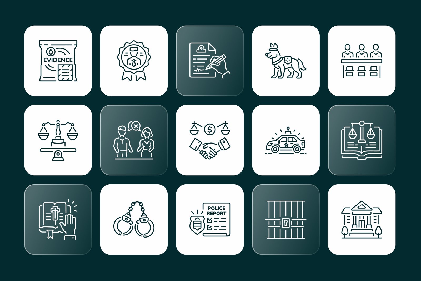 Law and Justice Icon Set