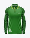 Men's Long Sleeve Raglan Polo Mockup