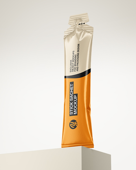 Glossy Stick Sachet Mockup