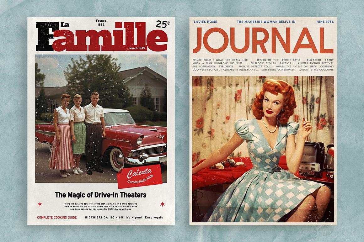 50&#039;s Magazine Cover Templates