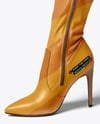 Pair of Over-The-Knee Boots on Women's Legs with Dress Mockup