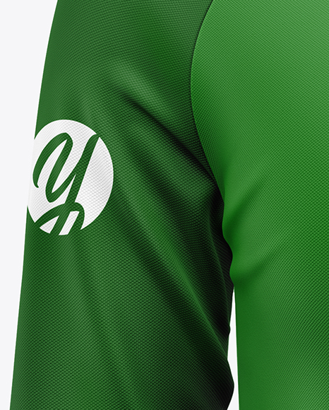 Men's Long Sleeve Raglan Polo Mockup