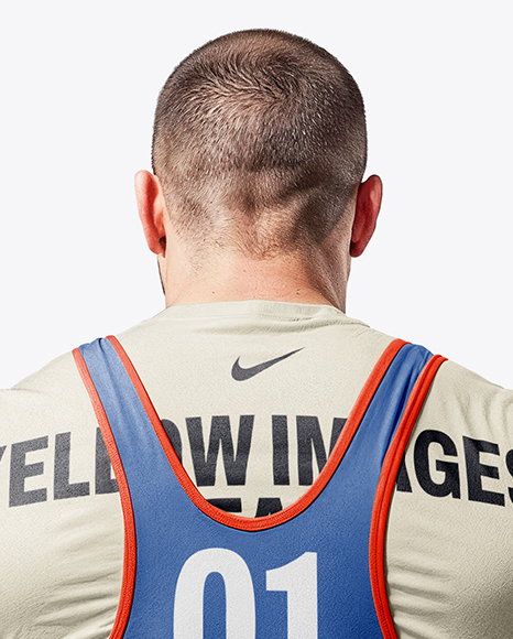 Man Wearing Weightlifing Suit Mockup