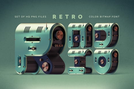 Retro Radio - Color Bitmap Font