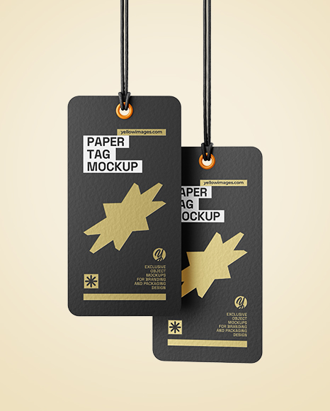 Two Paper Clothing Tags Mockup
