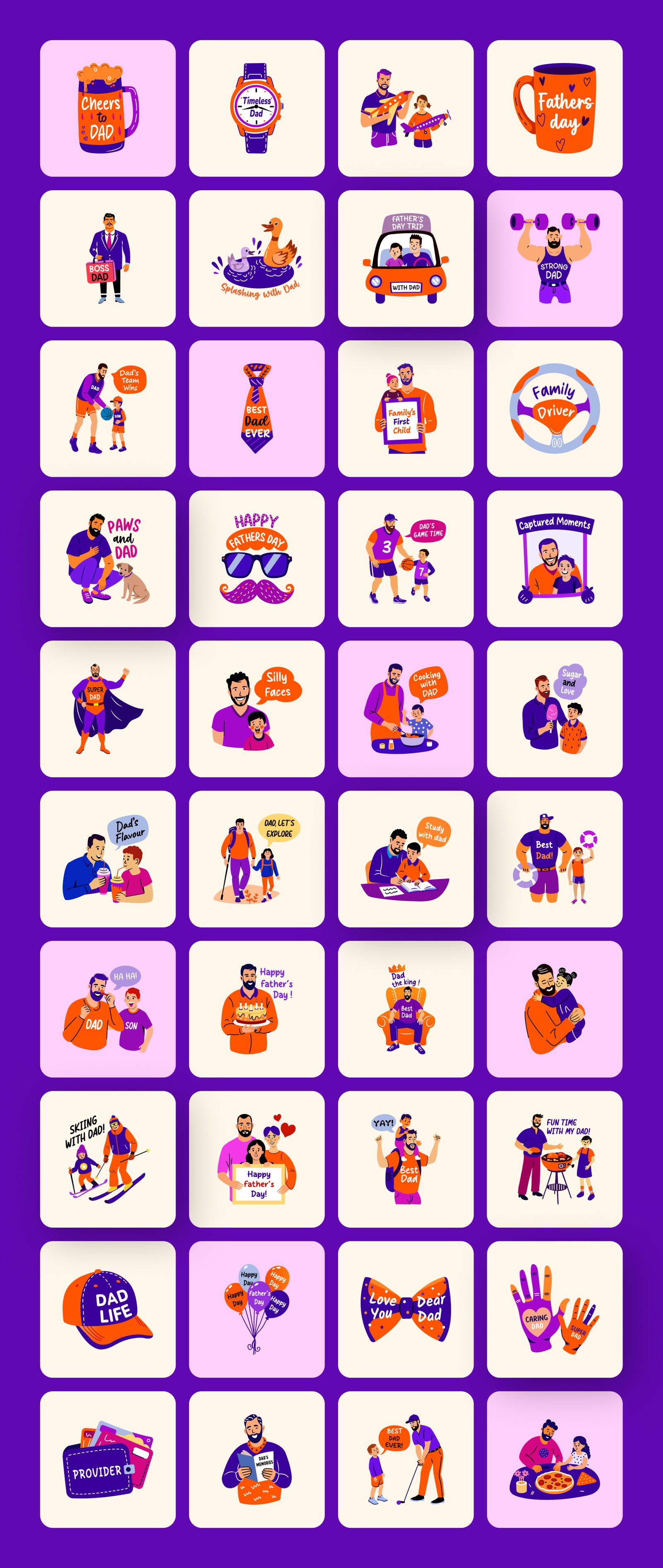 Happy Fathers Day Stickers