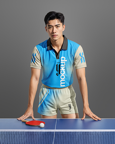 Man Wearing Table Tennis Uniform Mockup