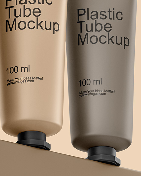 Amber Bottles with Tubes Mockup
